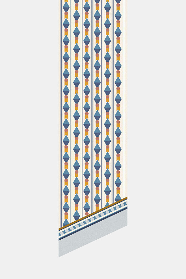 SILVER GEOMETRIC DESIGN TWILL FOULARD 2
