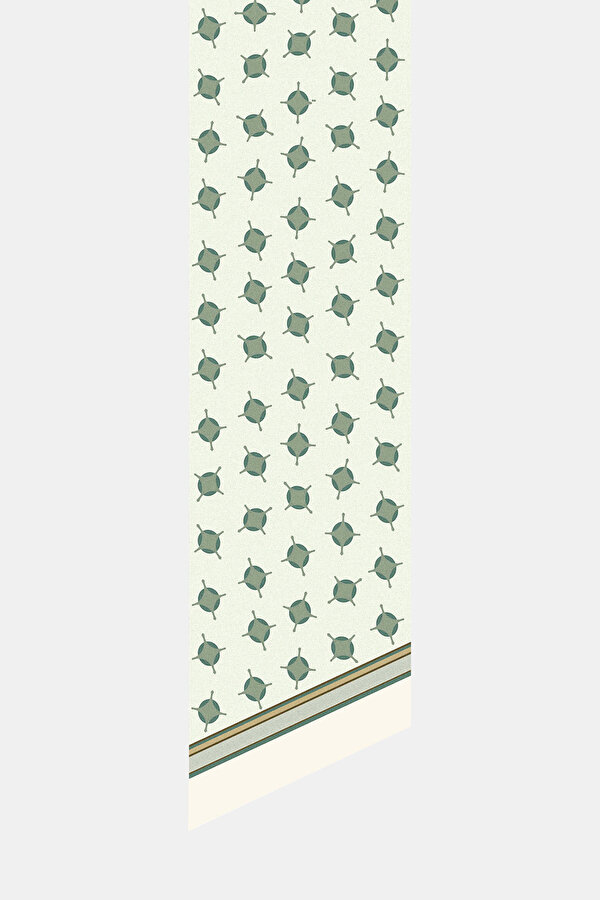 AÇIK YEŞİL GEOMETRİK DESENLİ TWILL FULAR 2