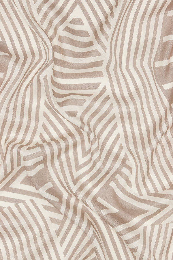 MINK STRIPED PATTERNED VOILE SILK SHAWL 2