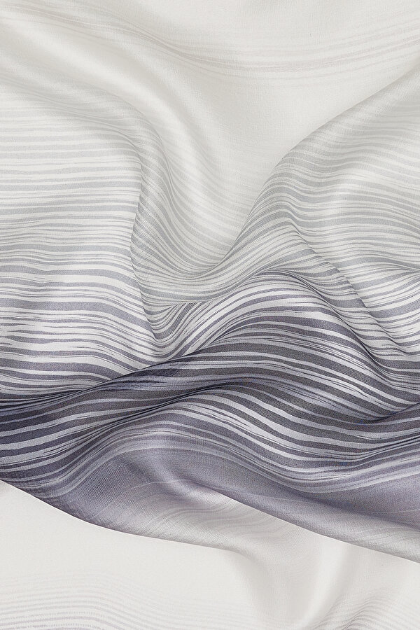 SILVER PAISLEY PATTERNED ETAMIN VOILE SHAWL 2