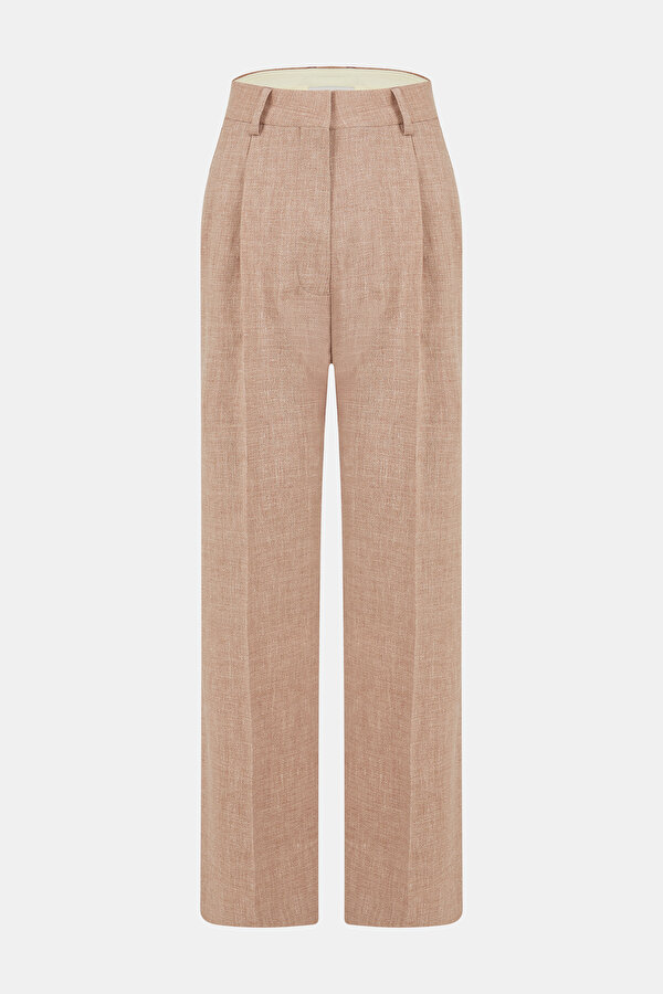 LIGHT PINK STRAIGHT CUT LINEN TROUSERS
