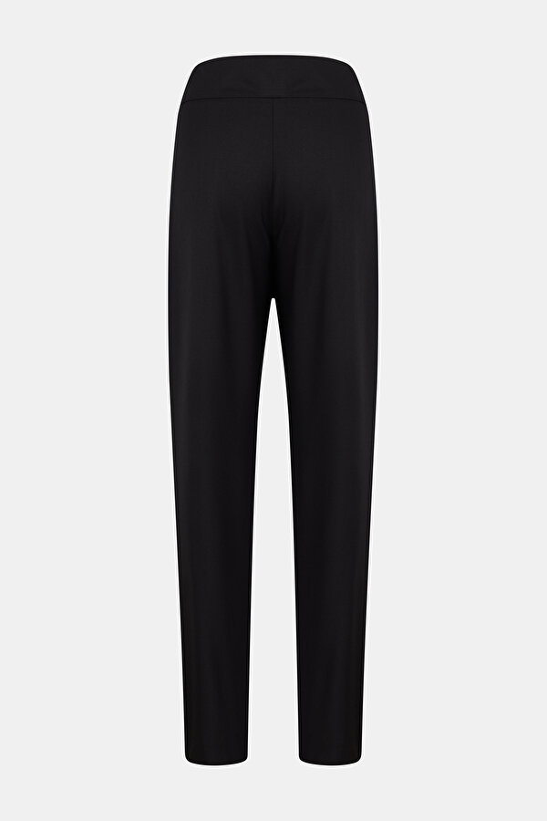BLACK STRAIGHT CUT WOOL TROUSERS 2