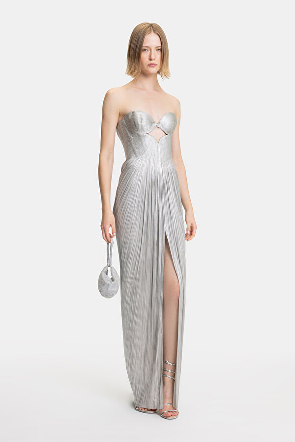 SILVER SLEEVELESS DRESS
