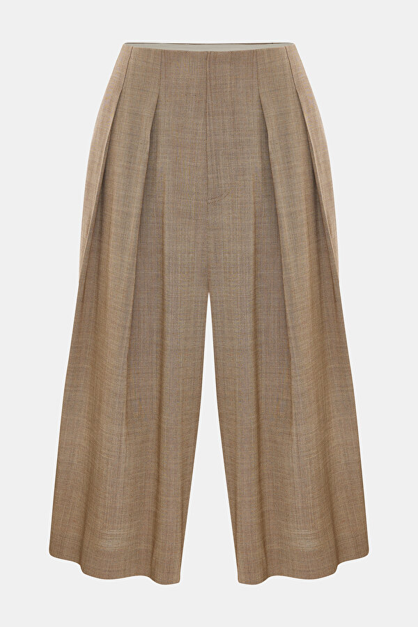 CLOSE FIT BROWN STRAIGHT CUT TROUSERS