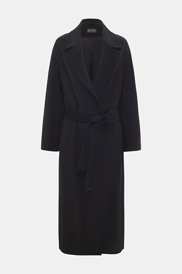 BLACK WOOL OVERCOAT