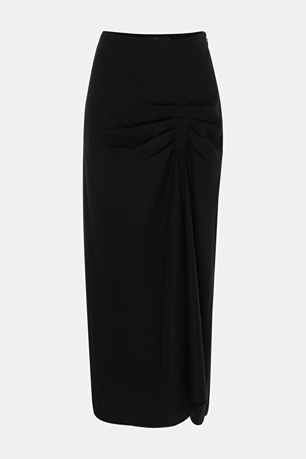 BLACK LINEN SKIRT