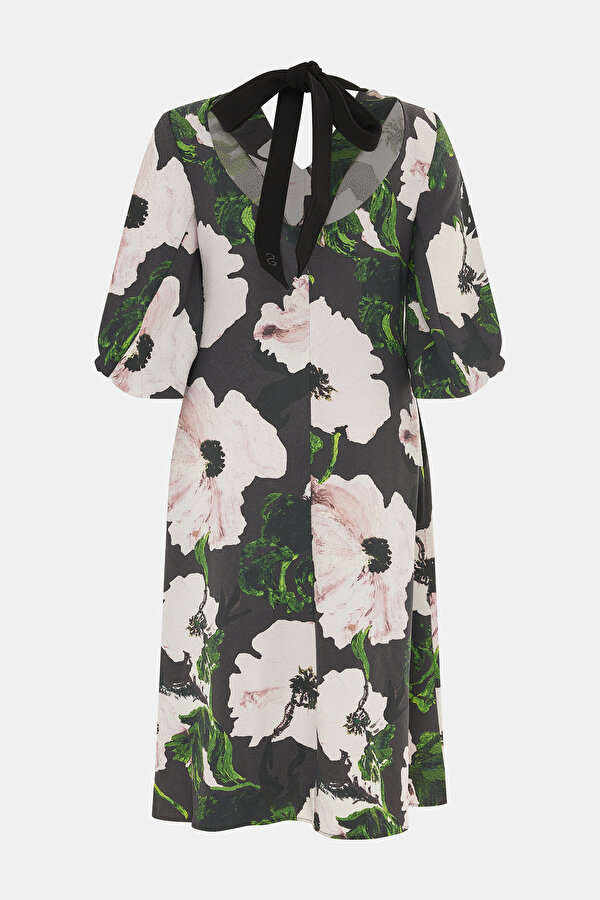 MULTICOLOR FLORAL PATTERN MIDI DRESS 2