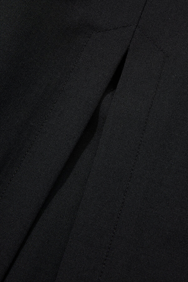 BLACK WIDE LEG WOOL TROUSERS 6