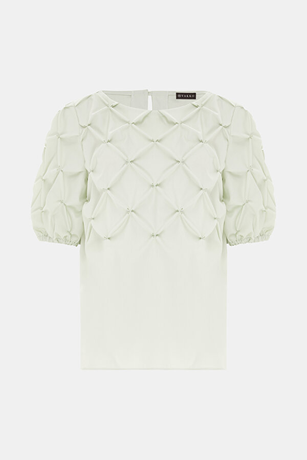 MINT BASIC / ROUND NECKLINE SHORT SLEEVE BLOUSE 7