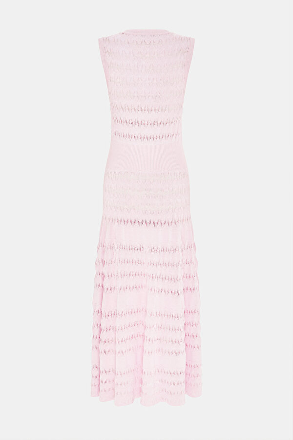 PEMBE KOLSUZ ELBİSE 6