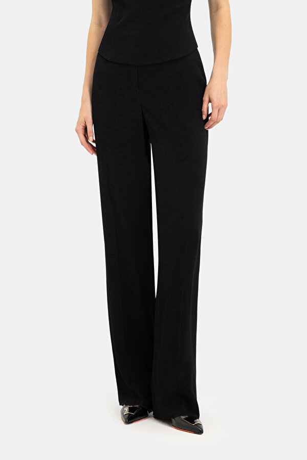 BLACK WIDE LEG TROUSERS 2