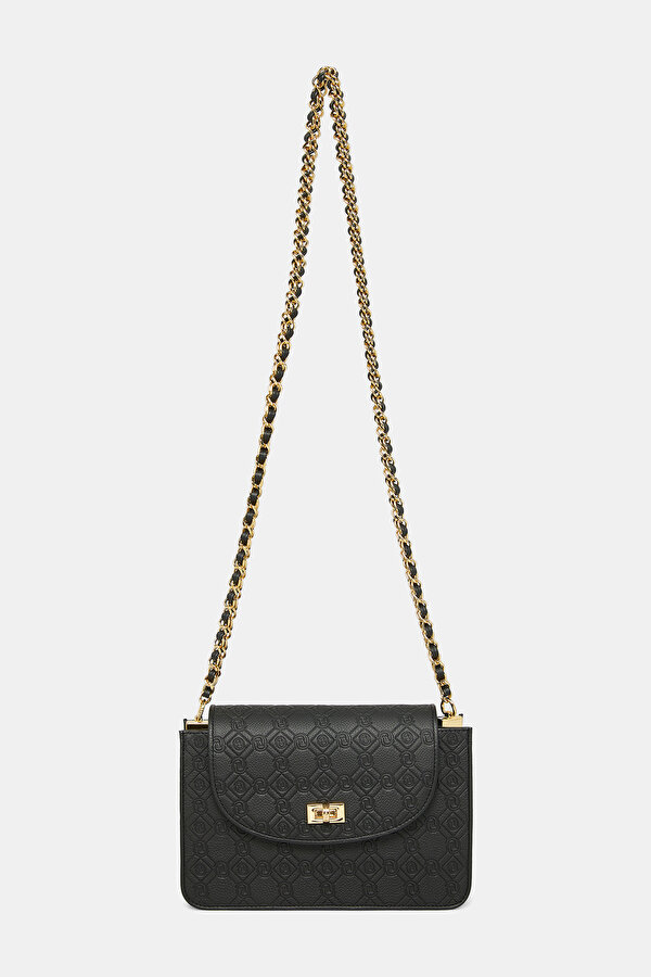 BLACK MONOGRAM LEATHER BAG 2