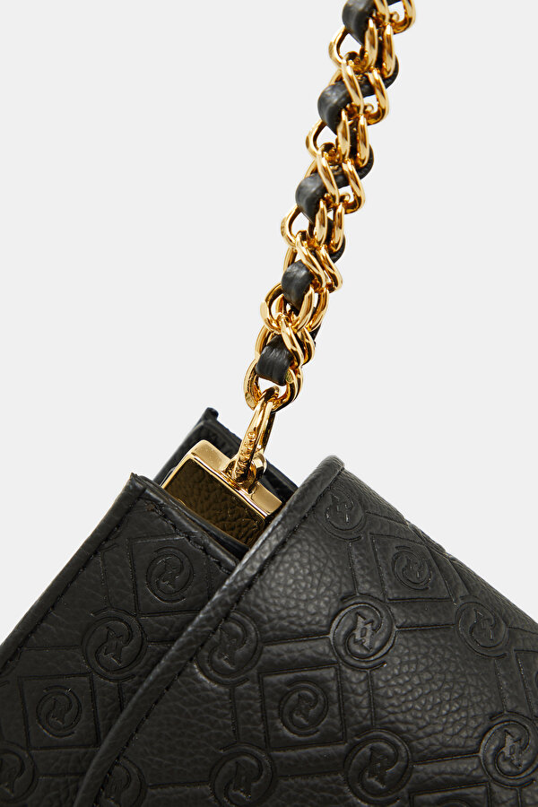 BLACK MONOGRAM LEATHER BAG 6