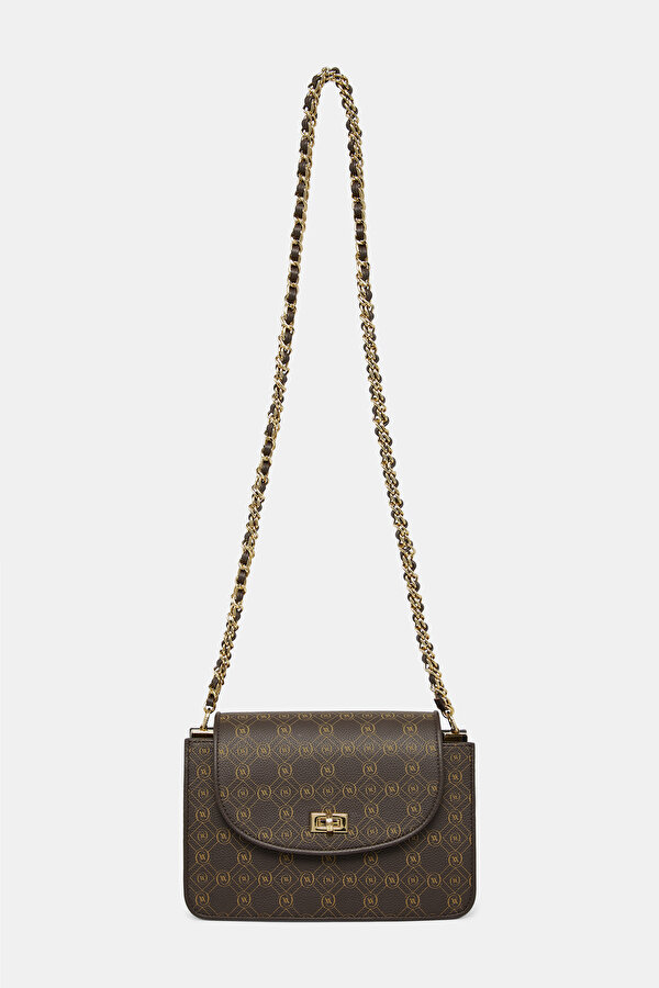 BEIGE MONOGRAM LEATHER BAG