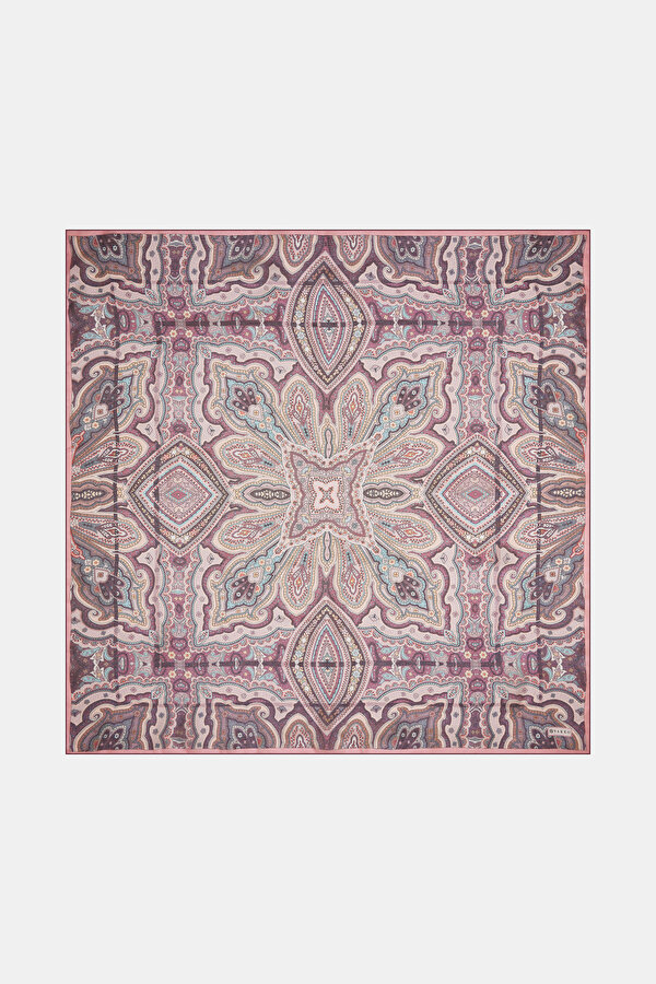 PEMBE ŞAL DESENLİ ETAMİN VUAL EŞARP