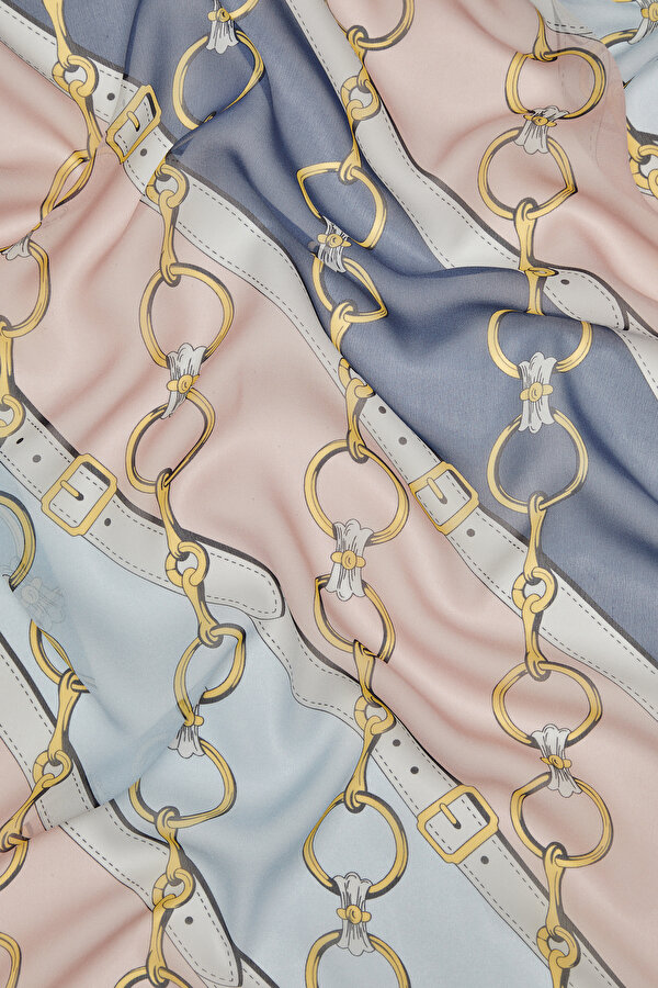 LIGHT BLUE OBJECT DESIGN VOILE SHAWL 2