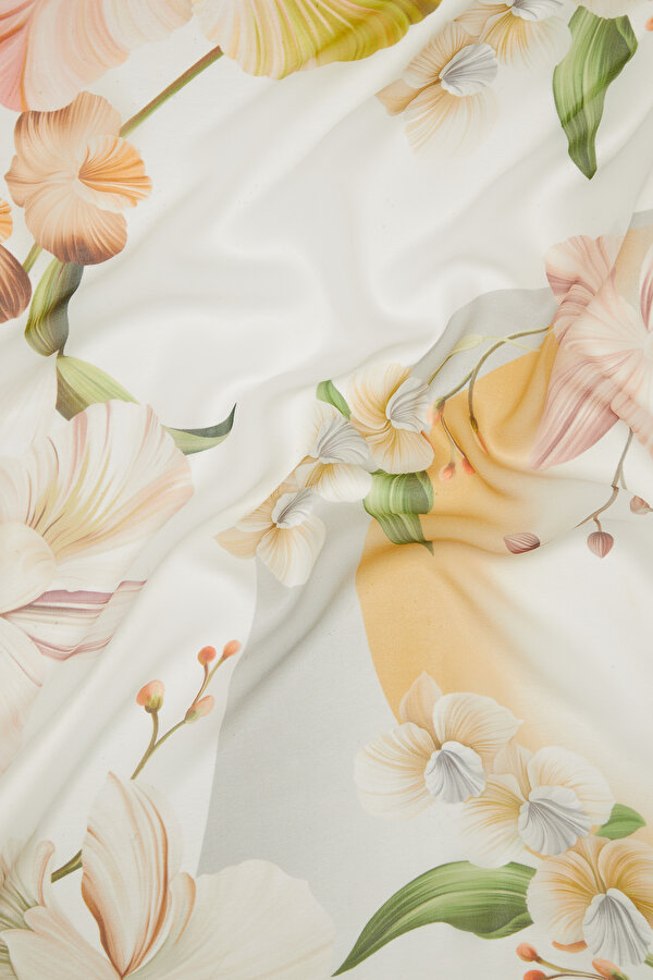 CAMEL FLORAL PATTERN VOILE SHAWL 2