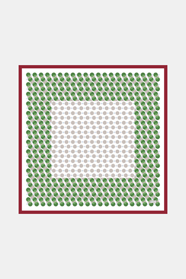 WHITE GEOMETRIC DESIGN TWILL GAVROŞ