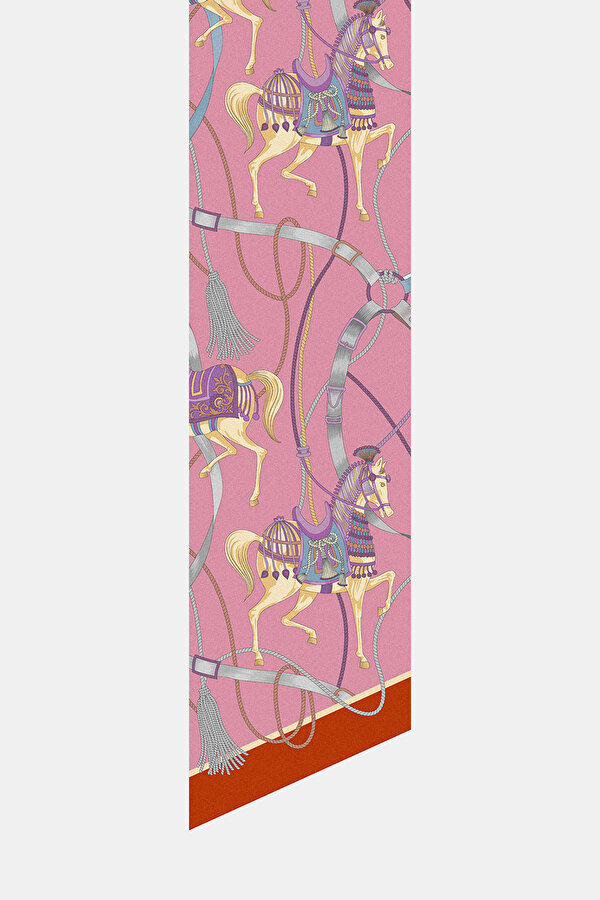 PINK ANIMAL FIGURED TWILL FOULARD 2