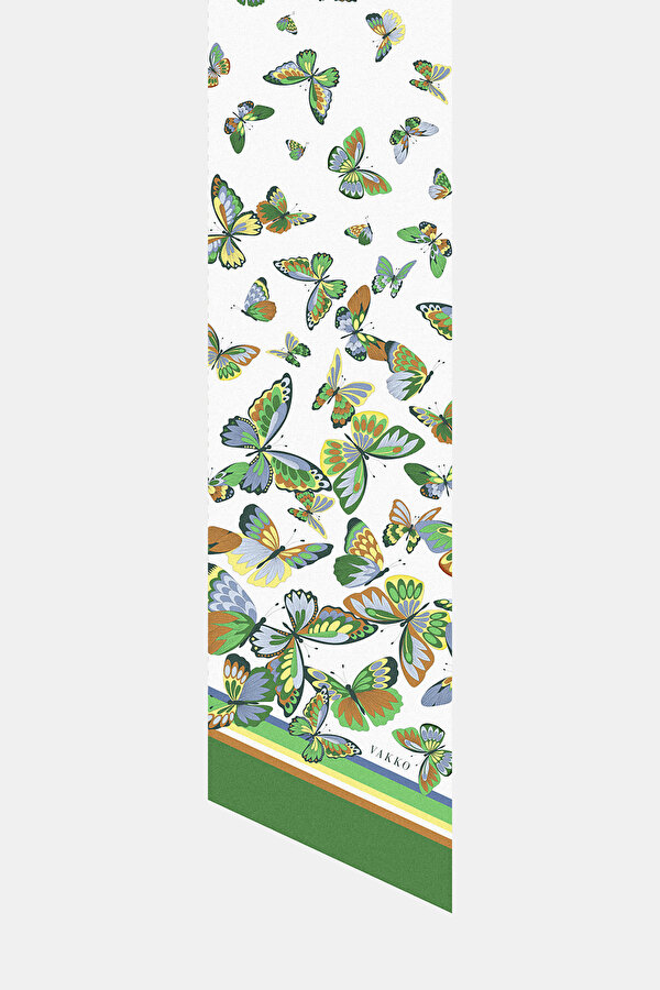 LIGHT BLUE ANIMAL FIGURED TWILL FOULARD