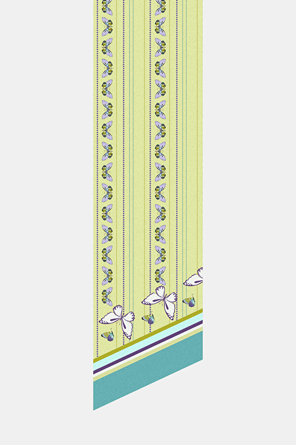 LIGHT GREEN ANIMAL FIGURED TWILL FOULARD 2