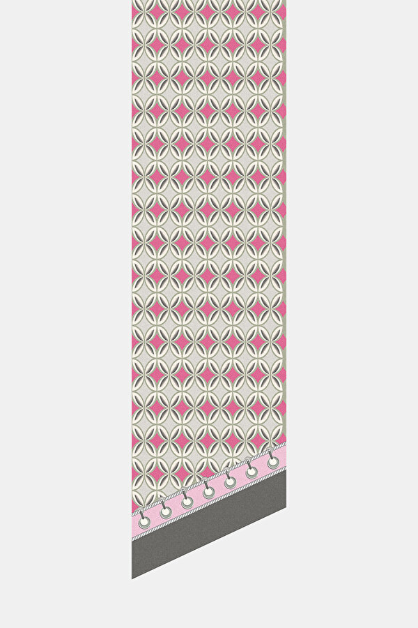 CREAM GEOMETRIC DESIGN TWILL FOULARD 2