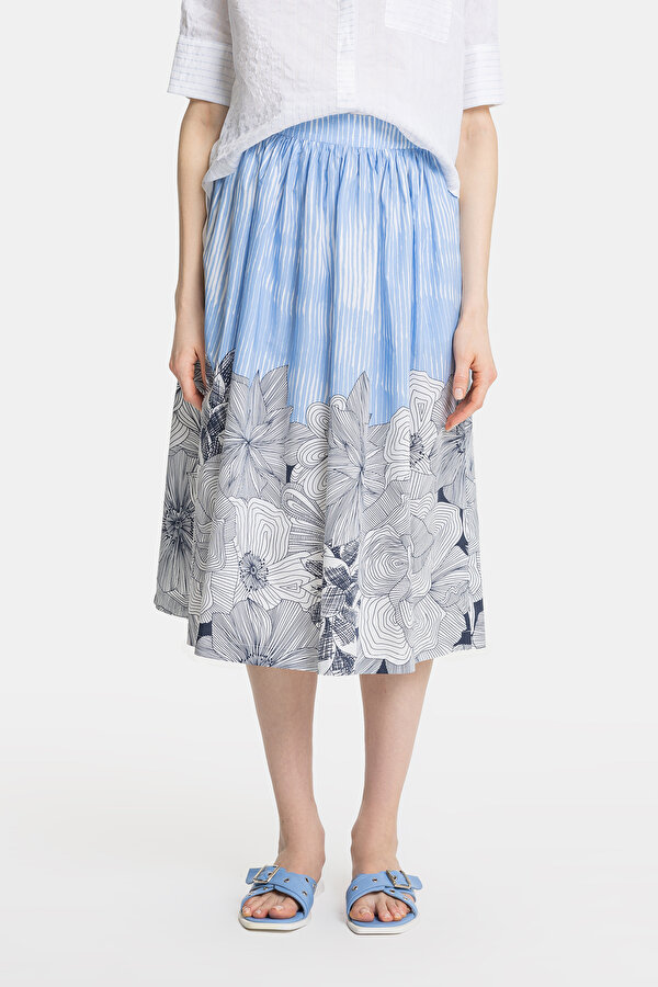 BLACK DESIGN FILLED MIDI SKIRT 2