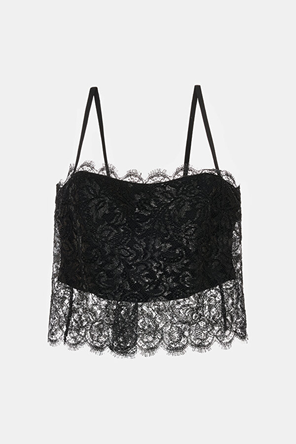 BLACK CLEAVAGE SLEEVELESS SUSPENDER BLOUSE 2