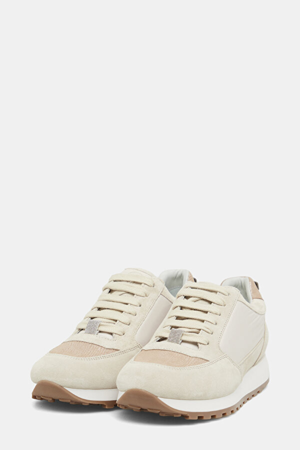 BEIGE LEATHER SNEAKER KADIN 2