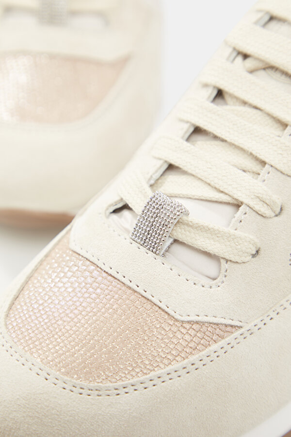 BEIGE LEATHER SNEAKER KADIN 6