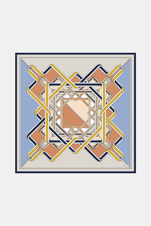 VİZON GEOMETRİK DESENLİ TWİLL EŞARP