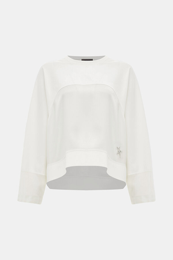 ECRU BASIC / ROUND NECKLINE SWEATSHIRT 6