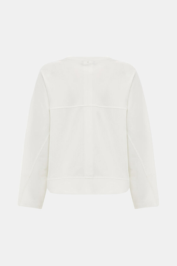 ECRU BASIC / ROUND NECKLINE SWEATSHIRT 7