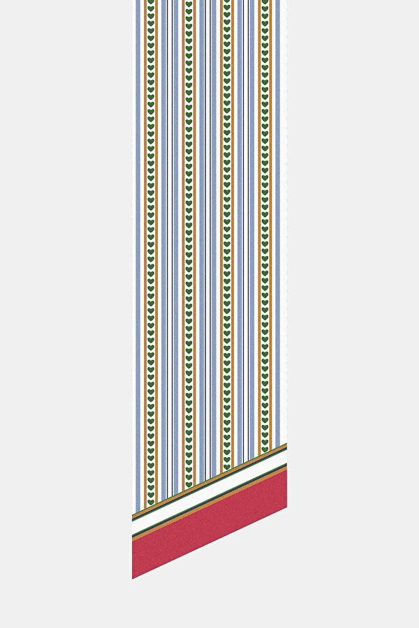 GREEN STRIPED PATTERNED TWILL FOULARD 2