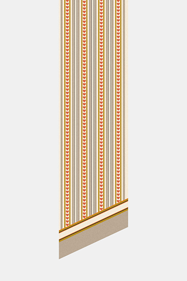 ORANGE STRIPED PATTERNED TWILL FOULARD 2
