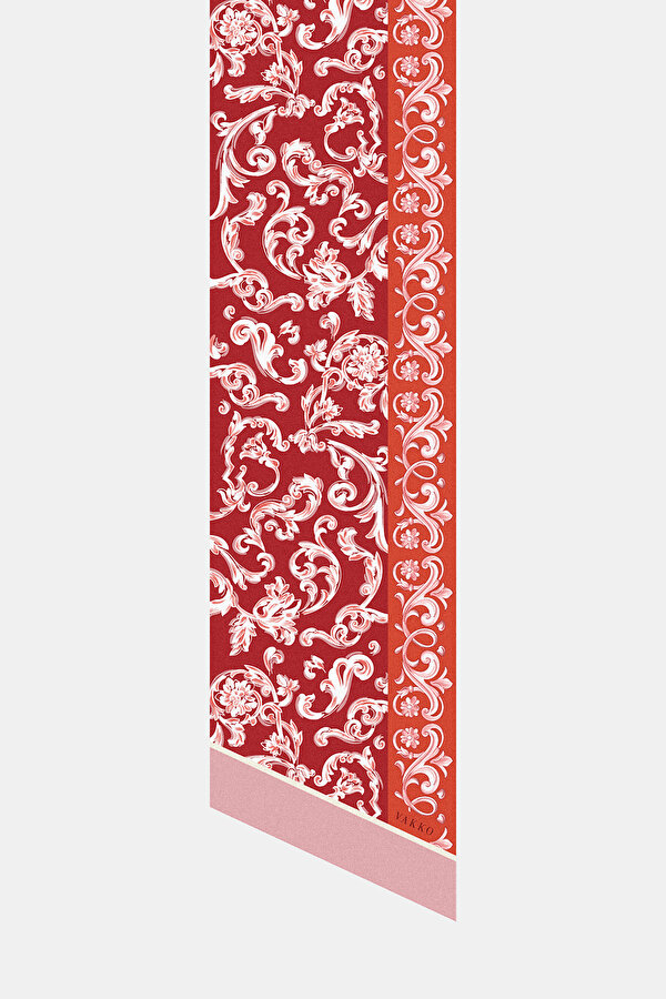 KIRMIZI BAROC DESENLİ TWİLL FULAR