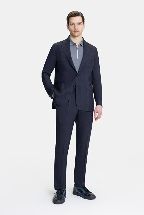 NAVY BLUE WOOL/SILK SUIT