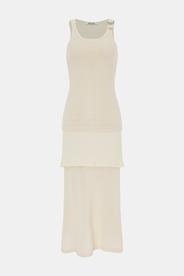 CREAM MIDI DRESS