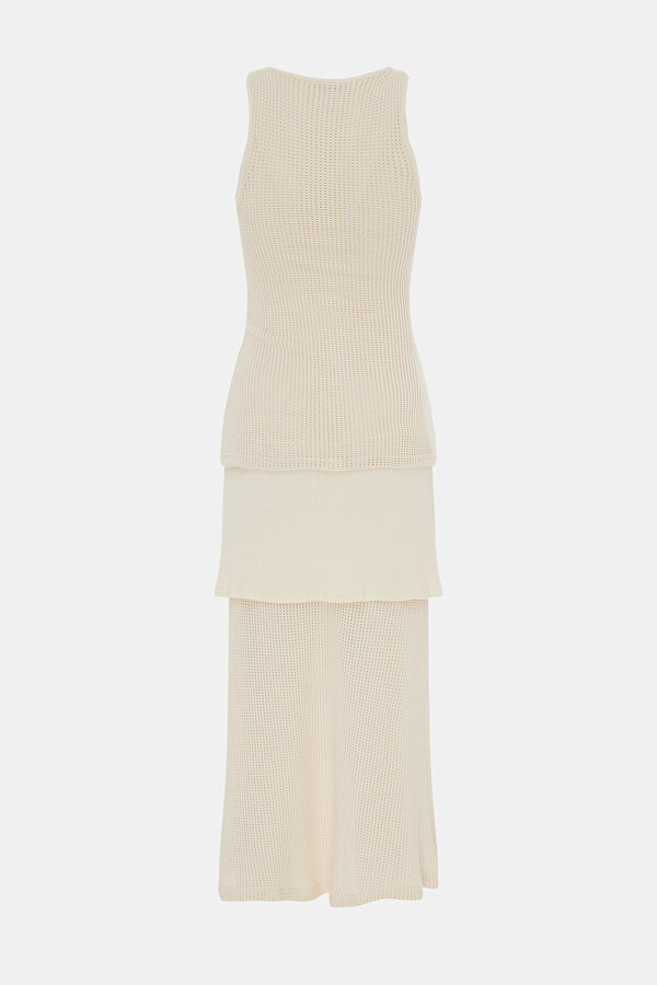 CREAM MIDI DRESS 2