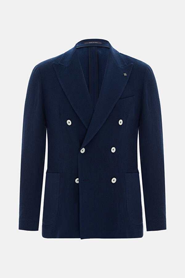 NAVY BLUE SURPLICE NECKLINE (CROSS-OVER NECKLINE) JACKET 6