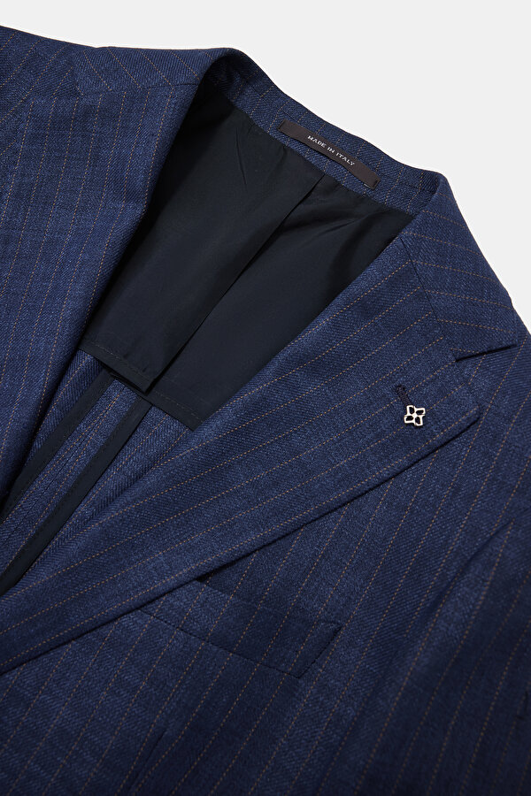 NAVY BLUE LINEN WOOL SUIT 11
