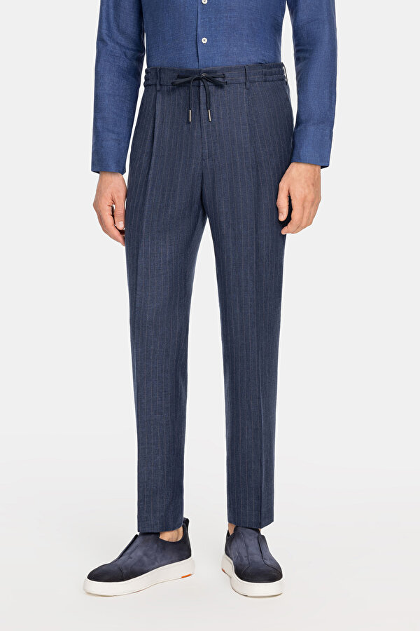 NAVY BLUE LINEN WOOL SUIT 7
