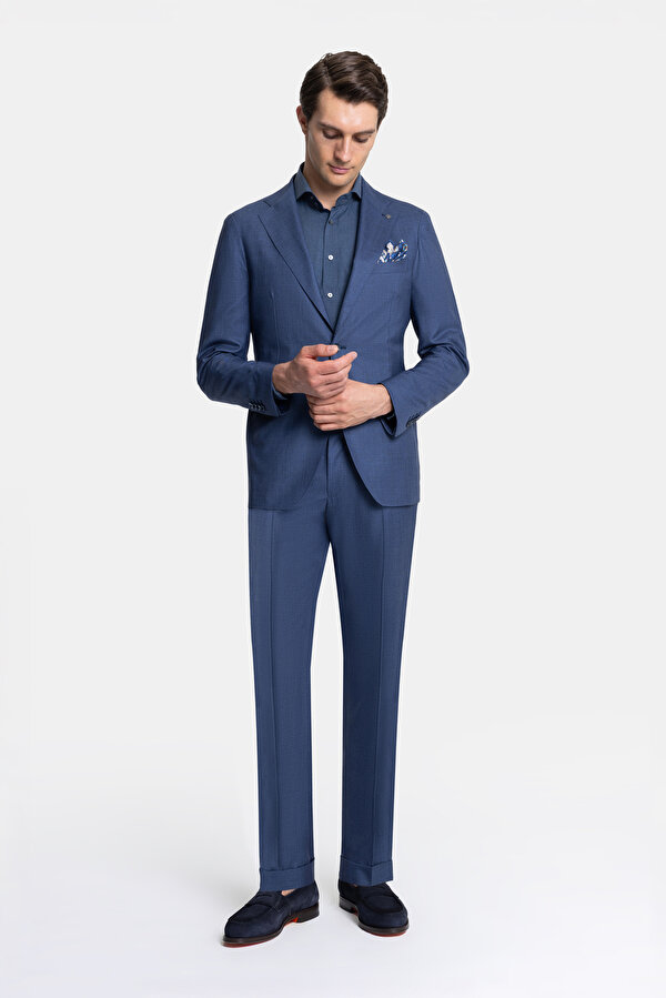 NAVY BLUE WOOL/SILK SUIT