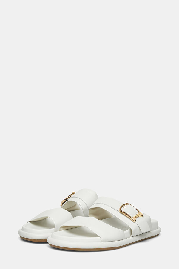 WHITE LEATHER SLIPPER 2