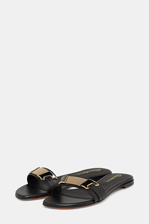 BLACK LEATHER SLIPPER 2