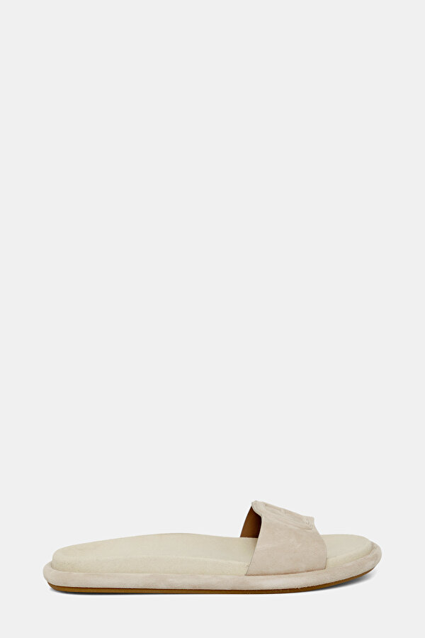 GREY LEATHER SLIPPER
