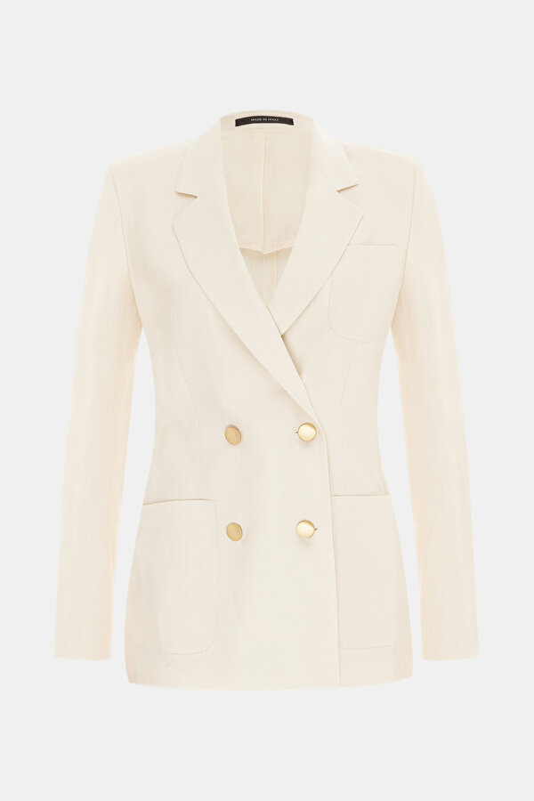 CREAM SURPLICE NECKLINE (CROSS-OVER NECKLINE) JACKET 6