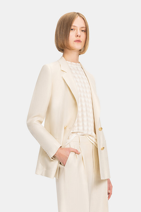 CREAM SURPLICE NECKLINE (CROSS-OVER NECKLINE) JACKET 11