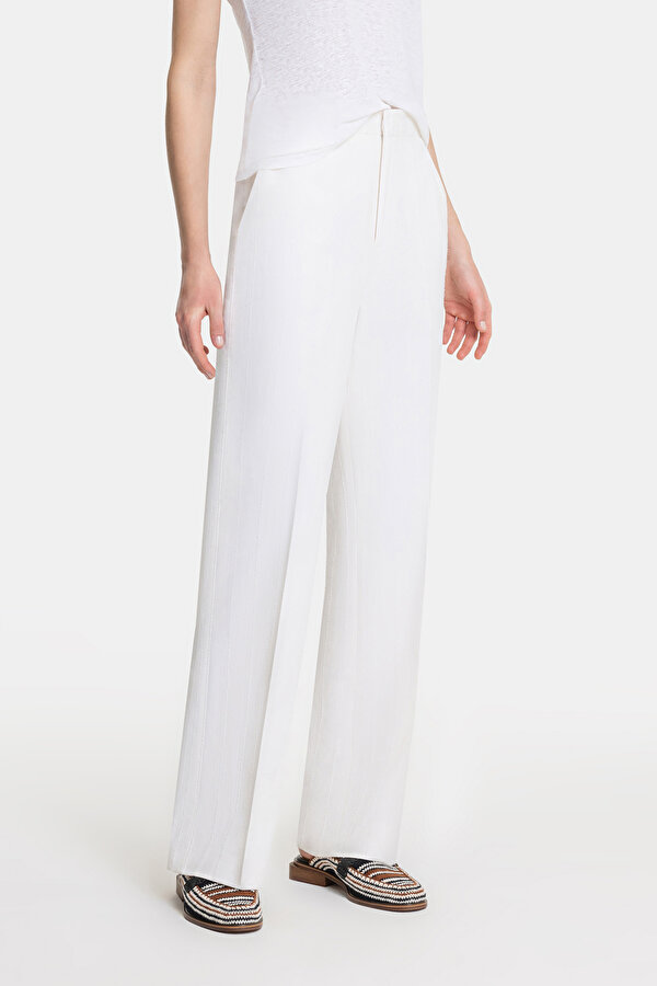 ECRU WIDE LEG TROUSERS 2