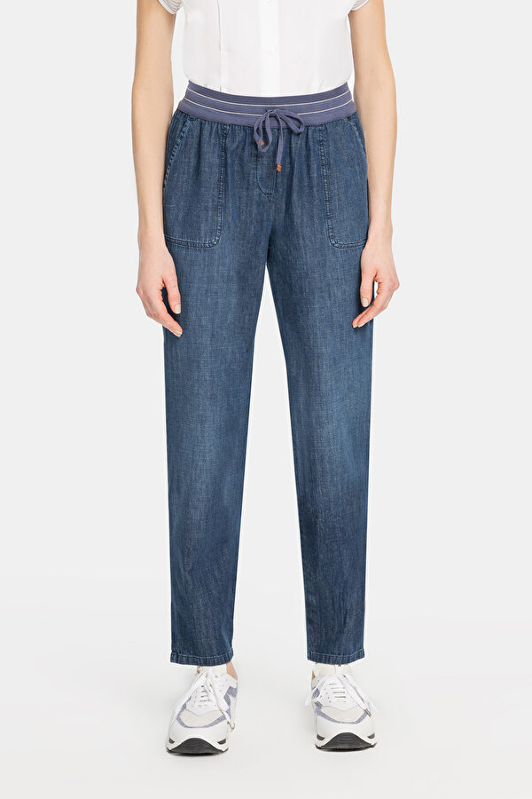 NAVY BLUE SKINNY LEG TROUSERS 2